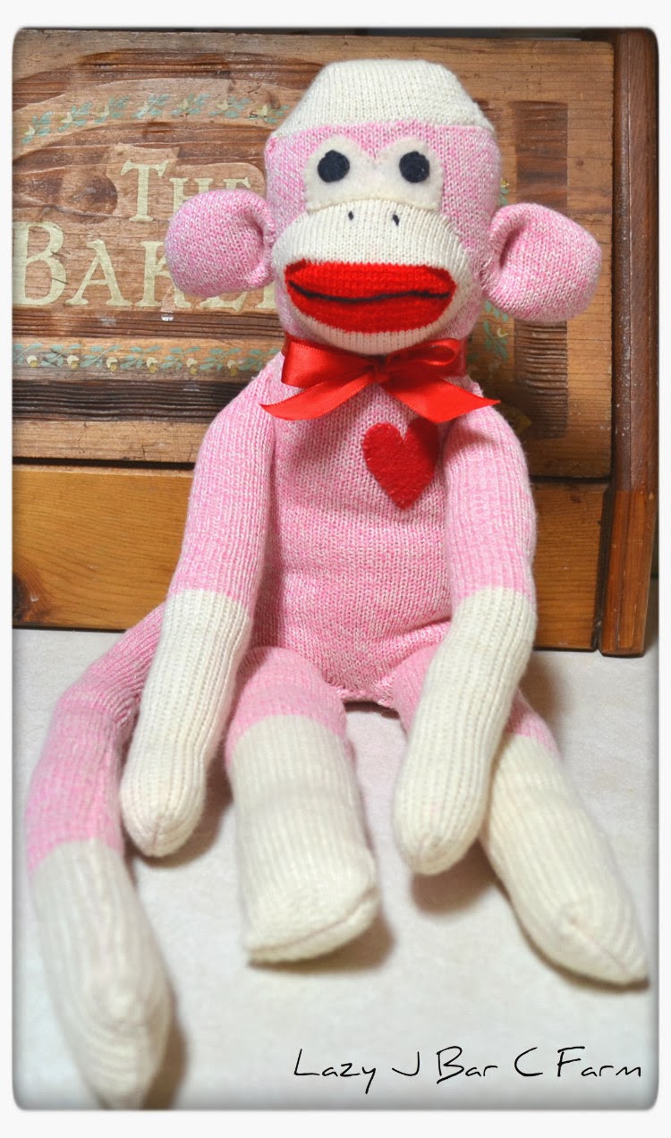 Lazy J Bar C Pink Sock Monkey