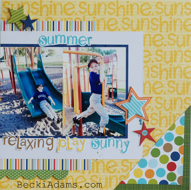 Summer Layout by @jbckadams Becki Adams #summer #scrapbooking #papercrafting #bellablvd
