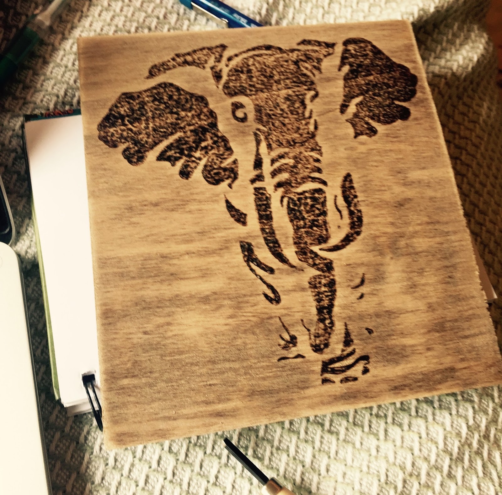 Walden Wood Pyrography: Distressed Elephant