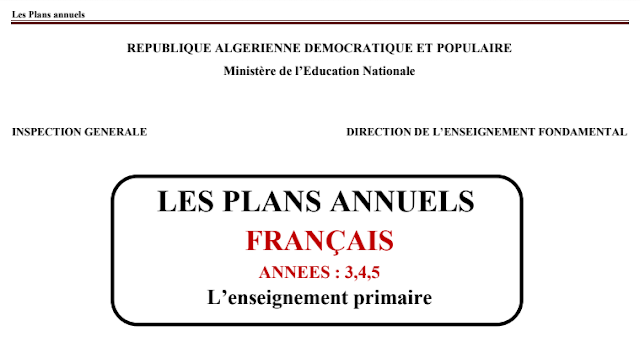 Plans annuels de français 3 AP 4 AP et 5 AP
