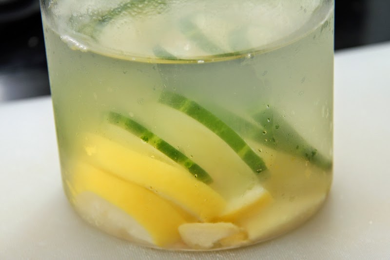 Infused Water with Lemon Cucumber Ginger
