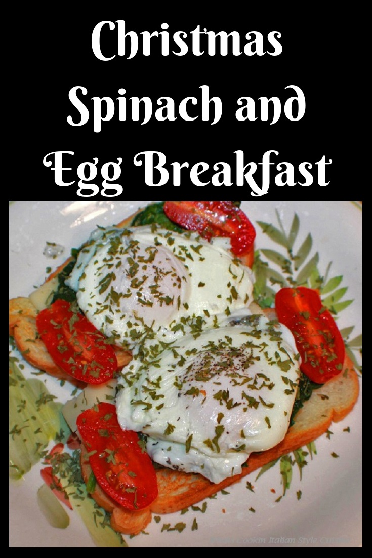 This is how to make poached eggs with spinach, tomato and cheese on toast for breakfast on Christmas morning