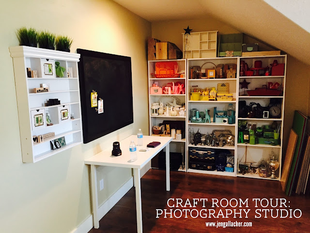Craft Room Tour: Photography Studio www.jengallacher.com #craftroom #photographystudio #photographyprops Craft Room Tour: Photography Studio www.jengallacher.com #craftroom #photographystudio #photographyprops