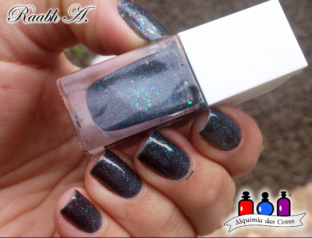 Bow Polish Dark Days, teal, flocado, holográfico, Out of Space Collection, Raabh A., 