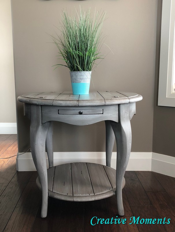 Farmhouse Rustic Grey Accent Table