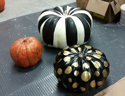 painted black and white stripe pumpkin