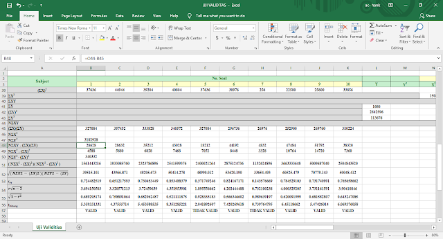 Uji validitas soal essay dengan microsoft excell 07 image