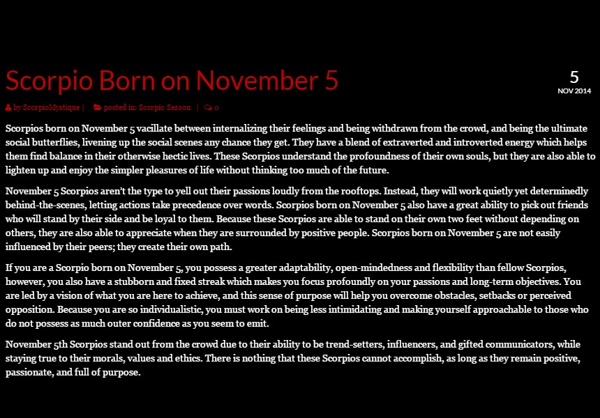 scorpio november 11 birthday astrology