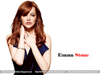 emma stone, stunning red head babe in blue skirt, stone wallpaper