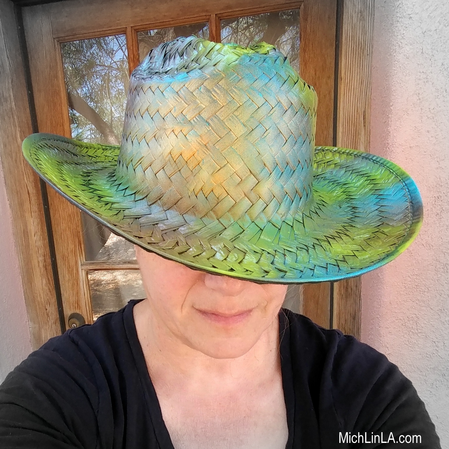 Mich L. in L.A. Colorful Spray Paint Sun Hats!