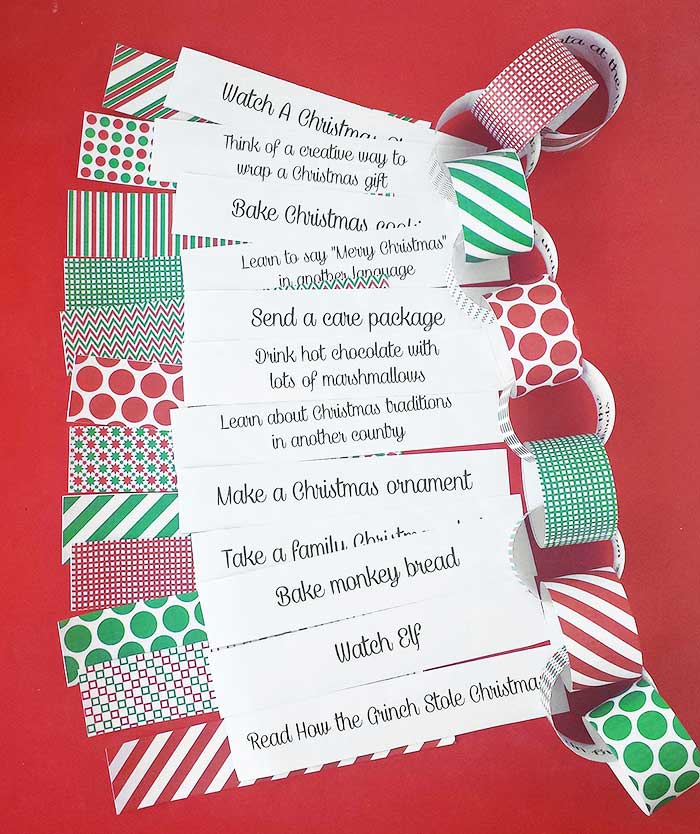 Free Printable Christmas Activities Paper Chain | Sunny Day Family
