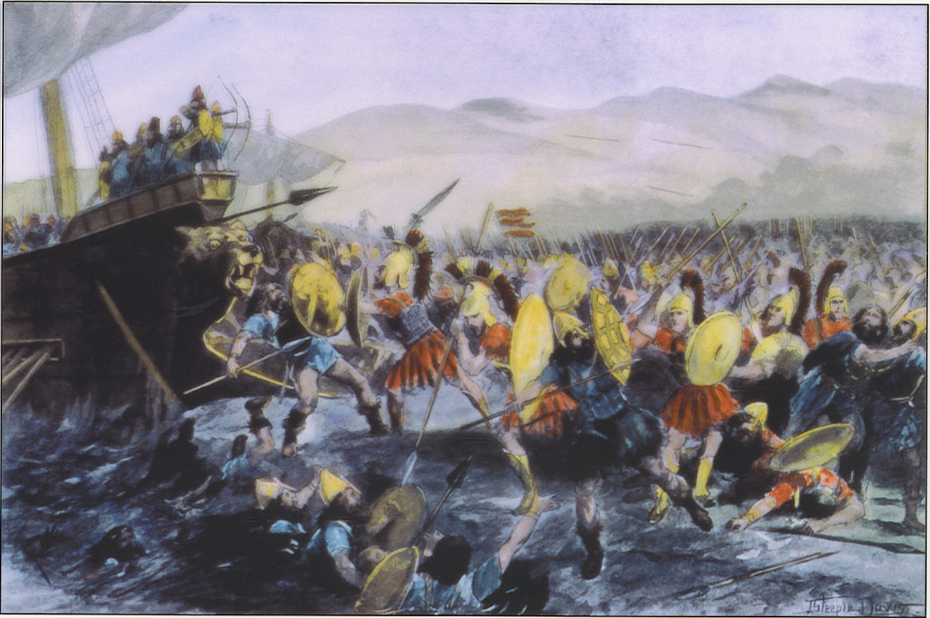 Э. Битва при марафоне 490 г до н. Греки дрогнули персы прорвали боевую. Э. Э.