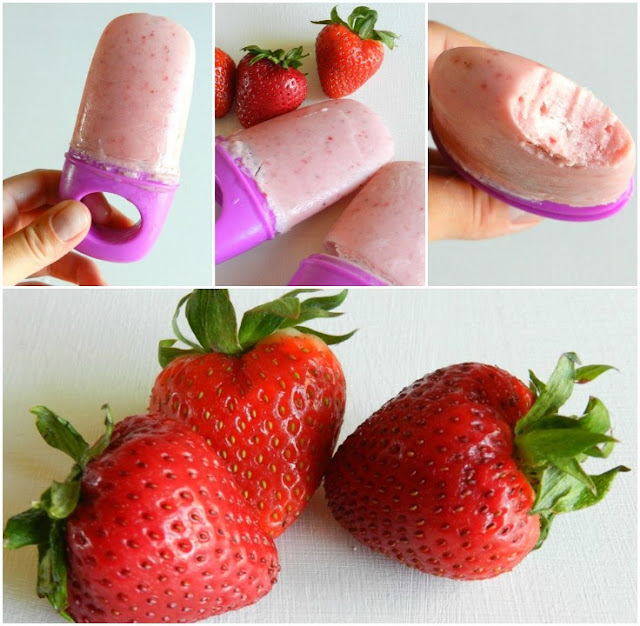 Healthy Strawberry Smoothie Popsicles