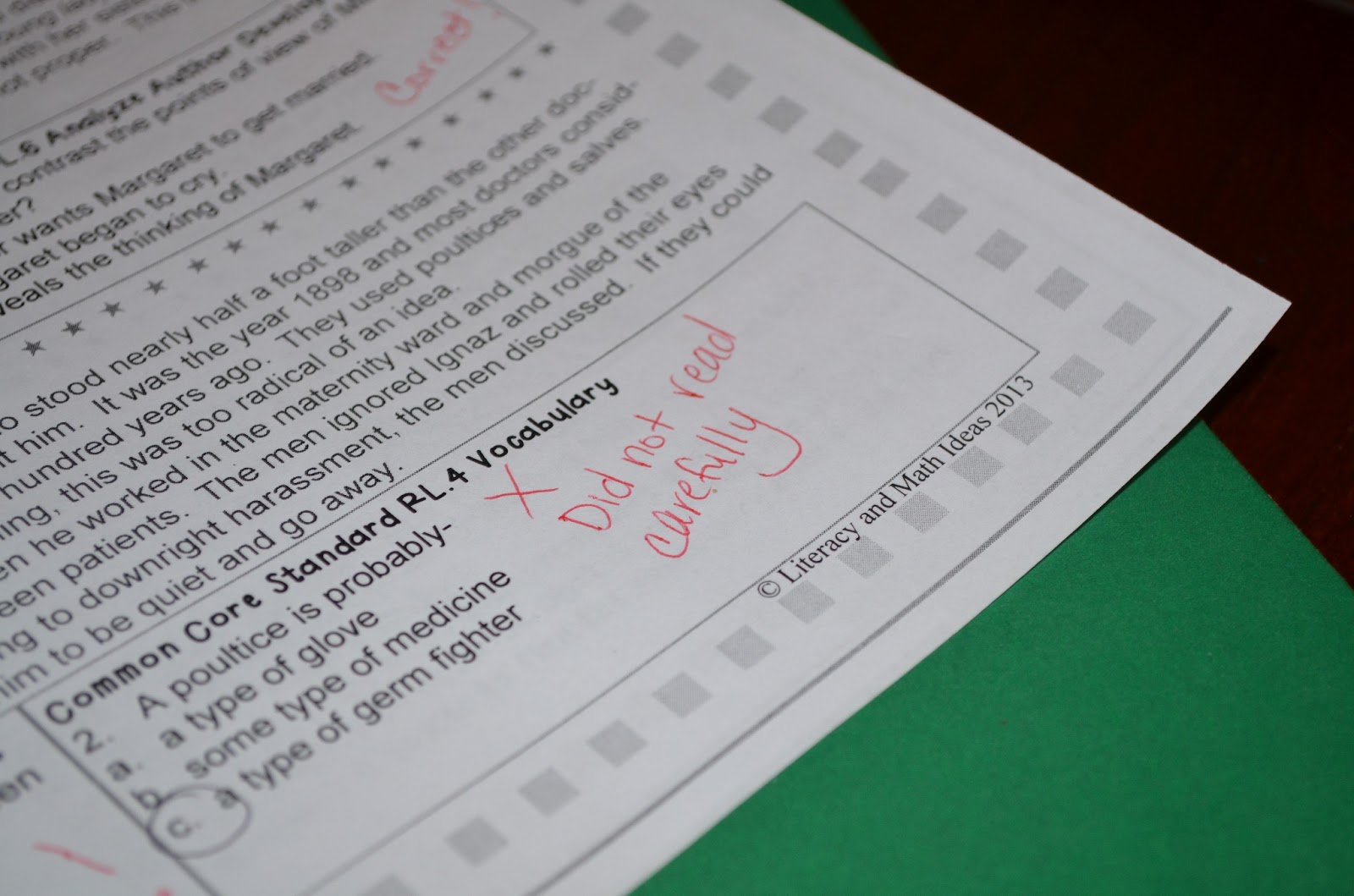 Literacy & Math Ideas Middle School Test Prep Strategies Using