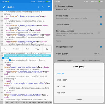 Enable 4K video recording note 5 pro