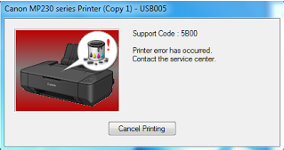 Cara mengatasi printer canon IP2770 blink 7 kali atau error 5B00