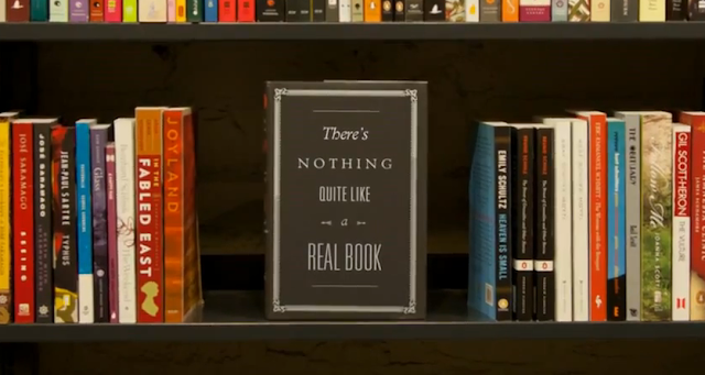 The Joy of Books video. It's simple, there's nothing quite like a real book.