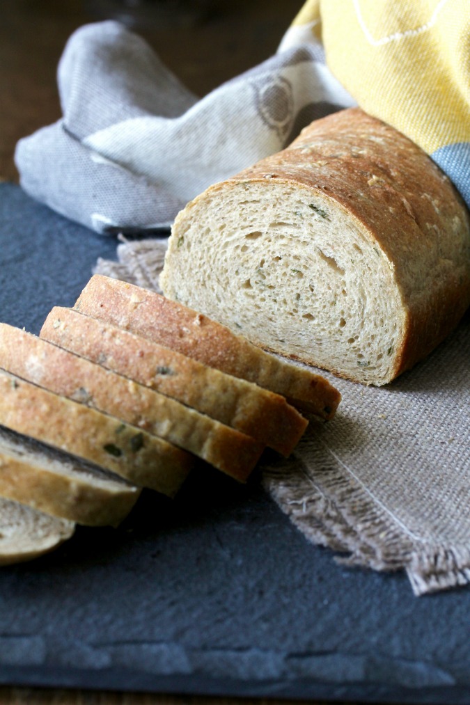This Velvety Bean Bread with Chives is moist and flavorful, and the beans add such a smooth texture to the bread.
