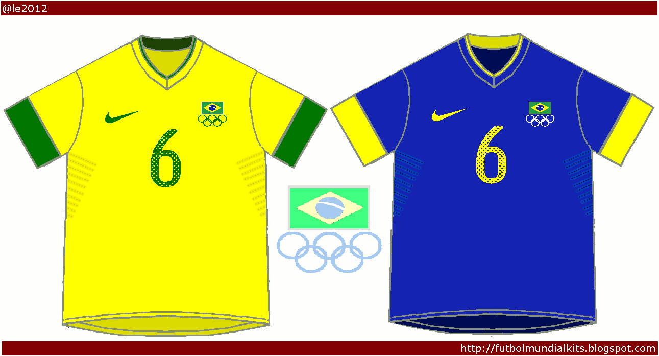 Fútbol Mundial Kits - Uruguay: Selección de Brasil - 2012 (olímpica)
