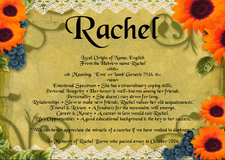 Rachel Name Meaning Quotes. QuotesGram