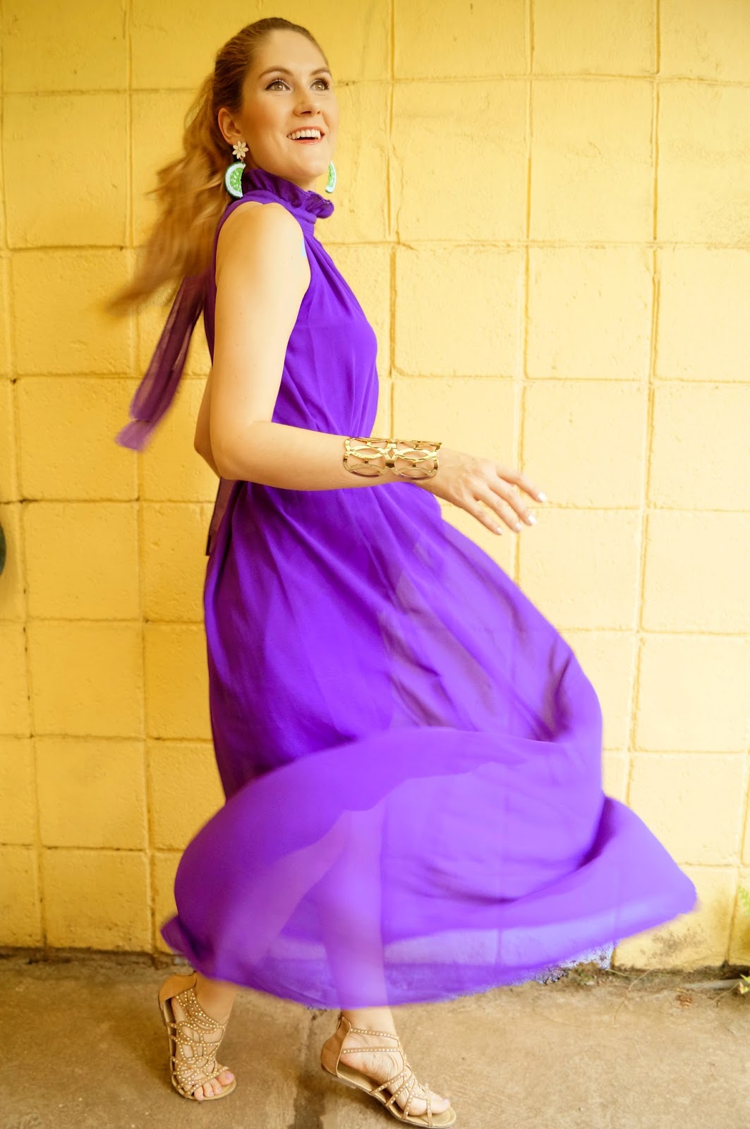 Pretty and cheap purple dress for Summer!