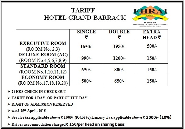 Hotel Grand Barrack ROOM TARIFF hotel-grand-barrack-room-tariff