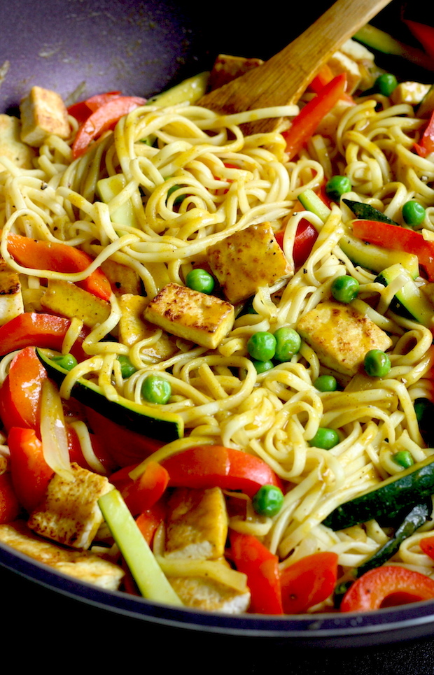 Japanese Curried Udon Noodle Stir-Fry by SeasonWithSpice.com