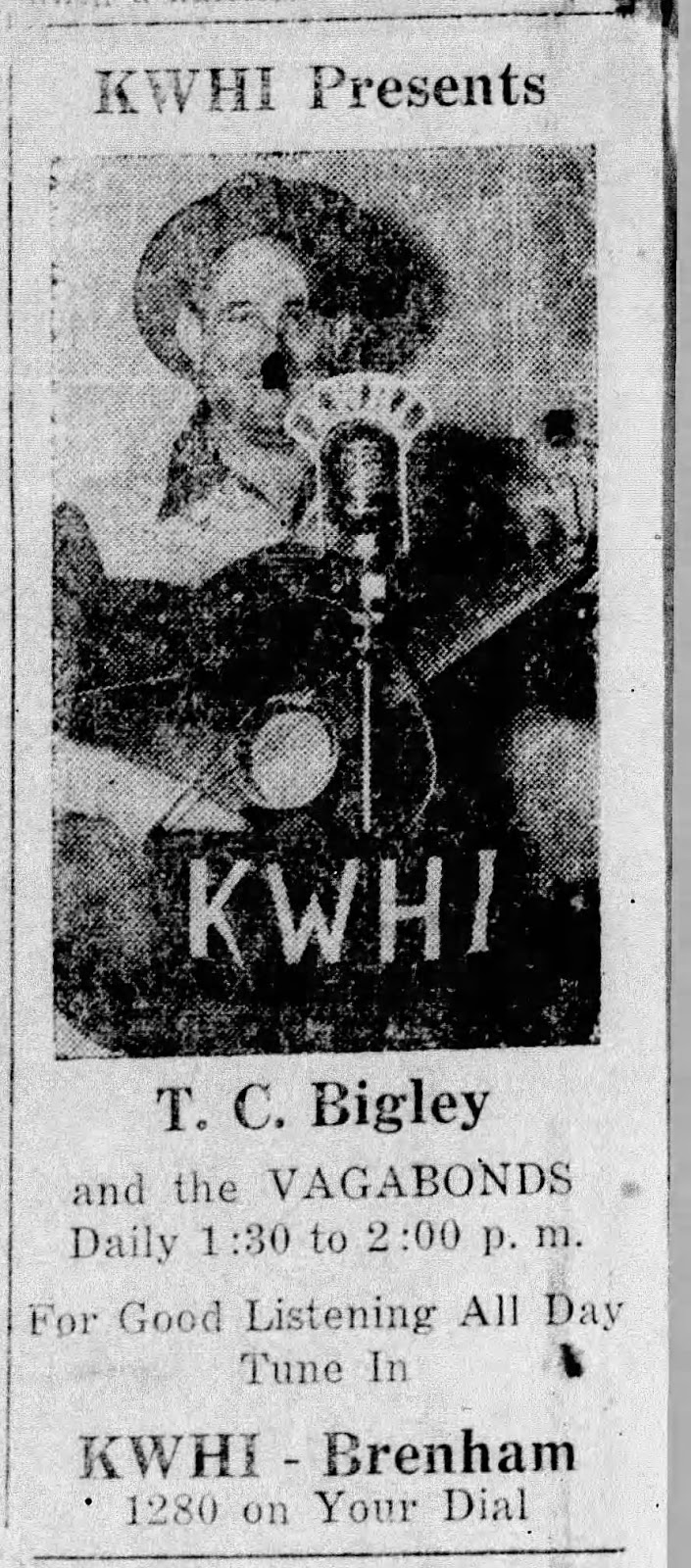 Houston Radio History KWHI/KTTX AM/FM, Brenham
