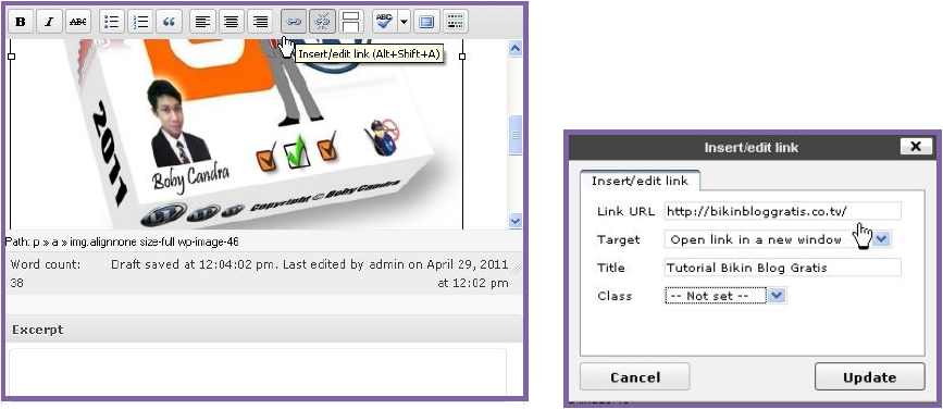 Link text. Insert edit link. Wordpress подсказка при наведении. Add link. Insert edit link.