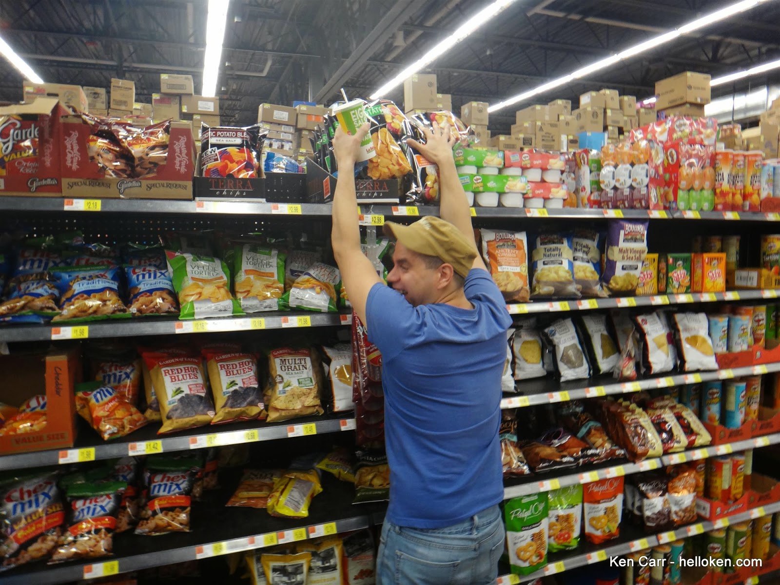 Chips from the top shelf are only for people with a ladder