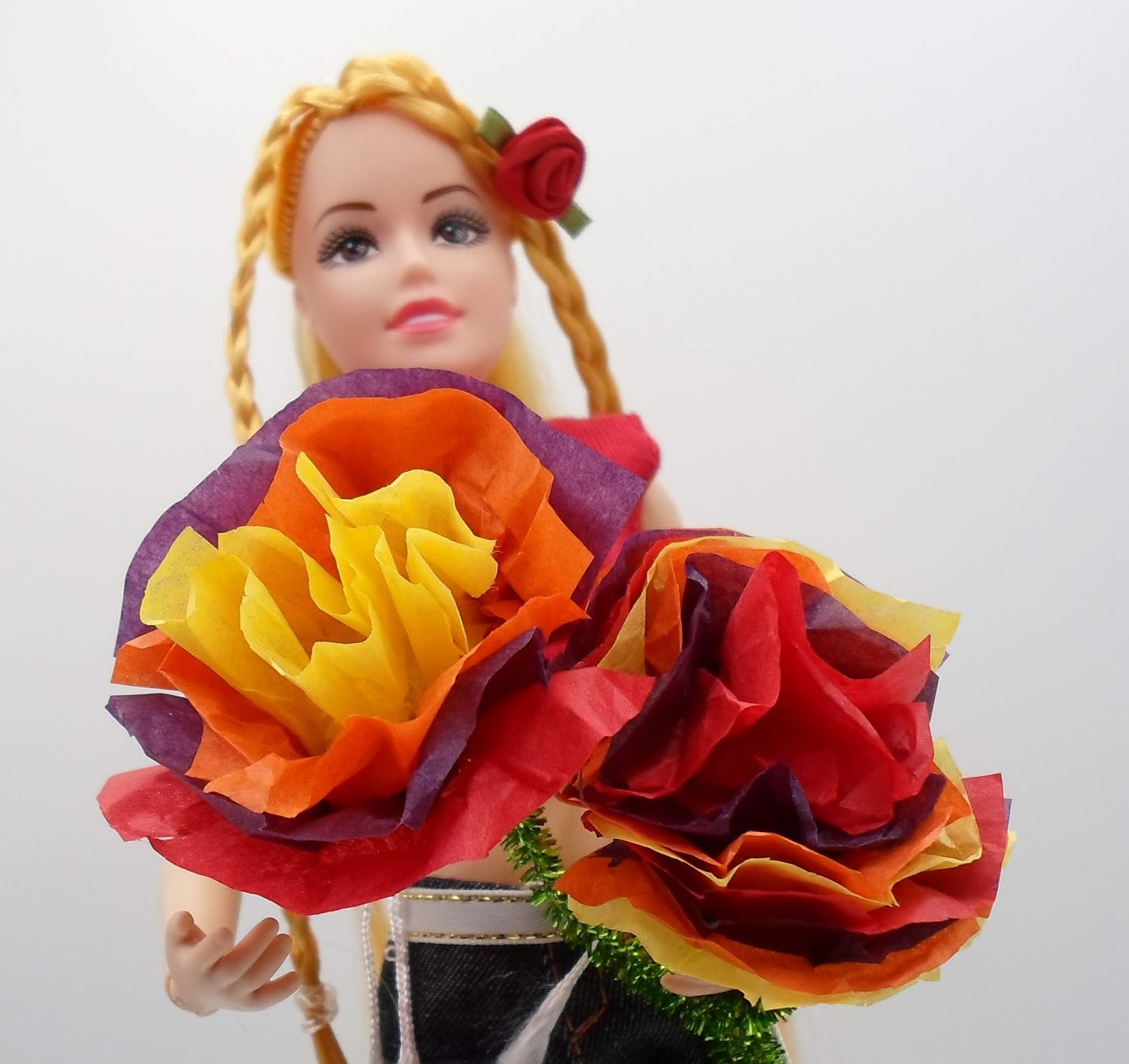DIY Barbie Blog Barbie Size Tissue Paper Flowers for Cinco de Mayo, 1