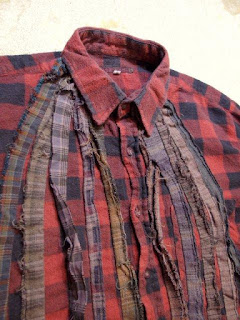 REBUILD BY NEEDLES "Ribbon Flannel Shirt - Indigo Dye & Black Dye" Fall/Winter 2015 SUNRISE MARKET