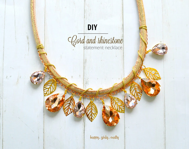 cord and rhinestone fall necklace!