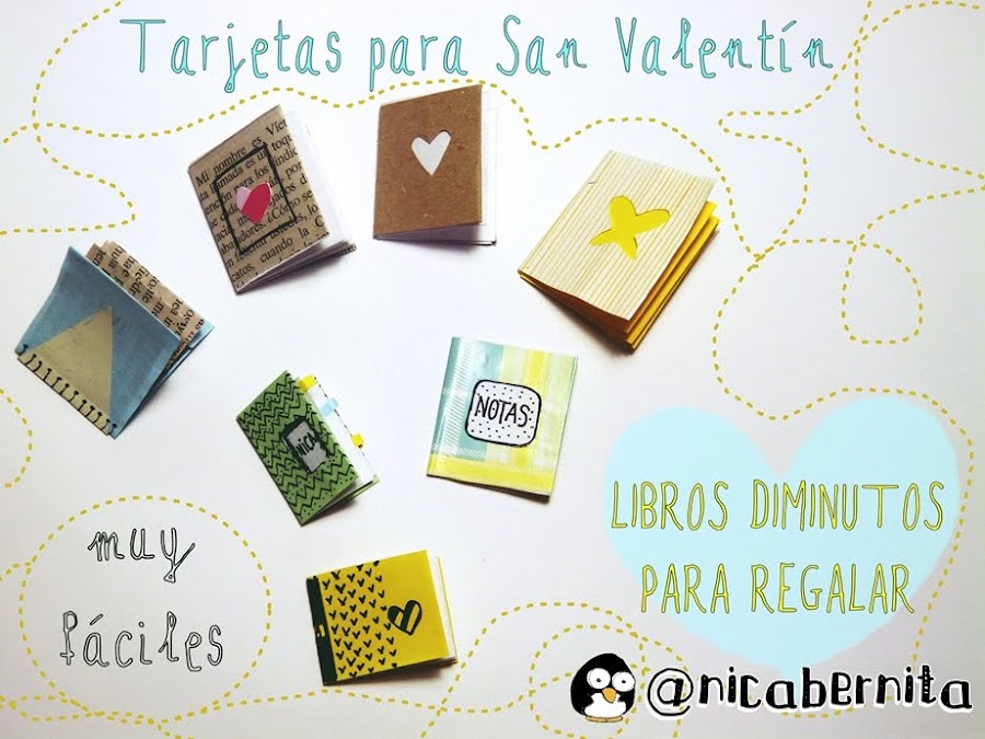 tarjetaso etiquetas en forma de libro diminuto para tus regalos de San Valentín Nica Bernita