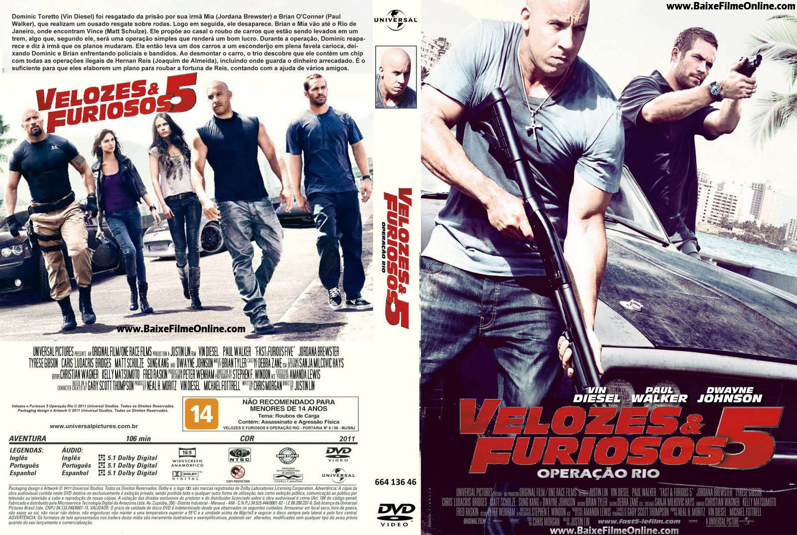 VELOZES E FURIOSOS 5 DVD CAPAS