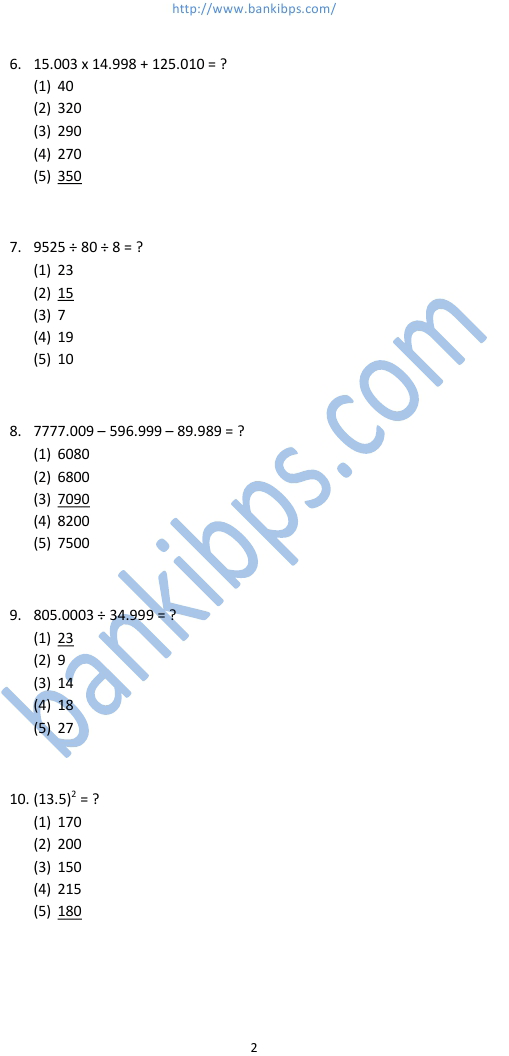 ibps clerk model question paper with answers