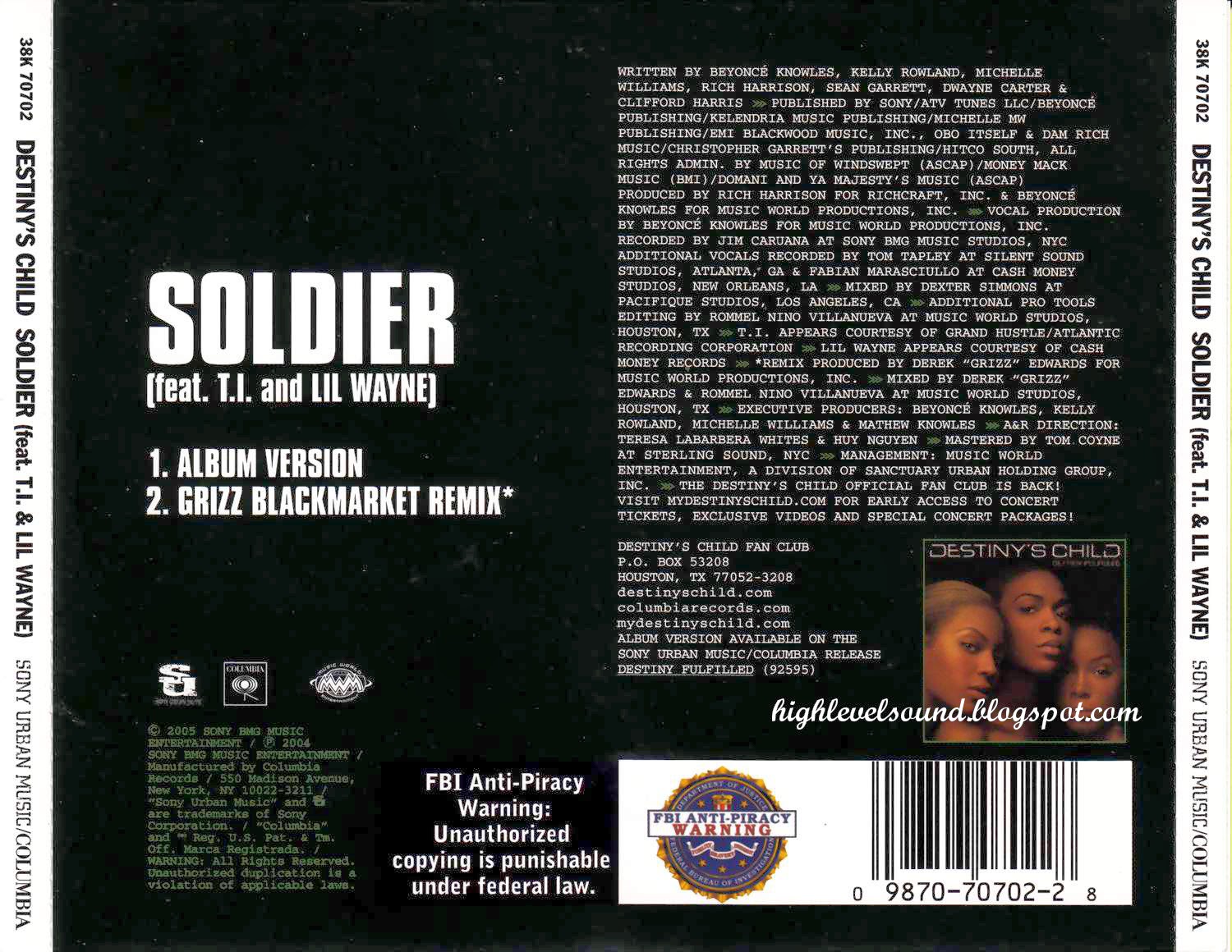 highest level of music Destinys Child Feat. T.I. & Little Wayne