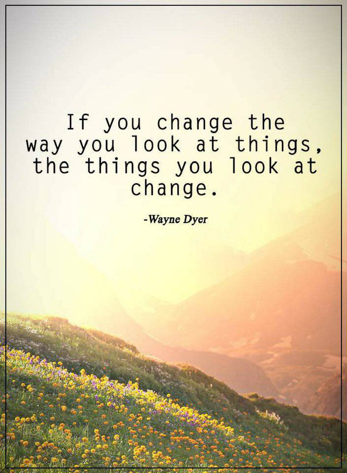 If You Change The Way you Look At Things, The Things You Look At Change ...