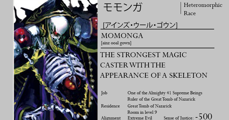 Skythewood translations: Overlord Translated Character Sheets