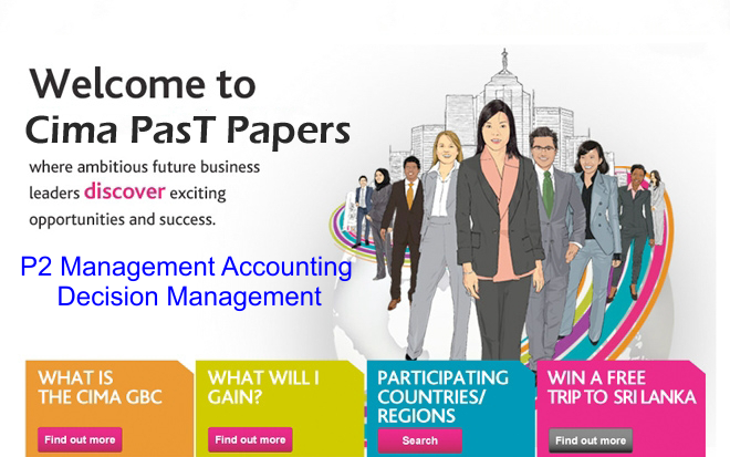CIMA P2 MANAGEMENT ACCOUNTING CIMA P2 MANAGEMENT ACCOUNTING- DECISION MANAGEMENT PAST PAPERS