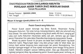 Contoh Soal Pelajaran Puisi Dan Pidato Populer Soal Ulangan Bahasa Jawa Kelas 5 Semester 2 K13