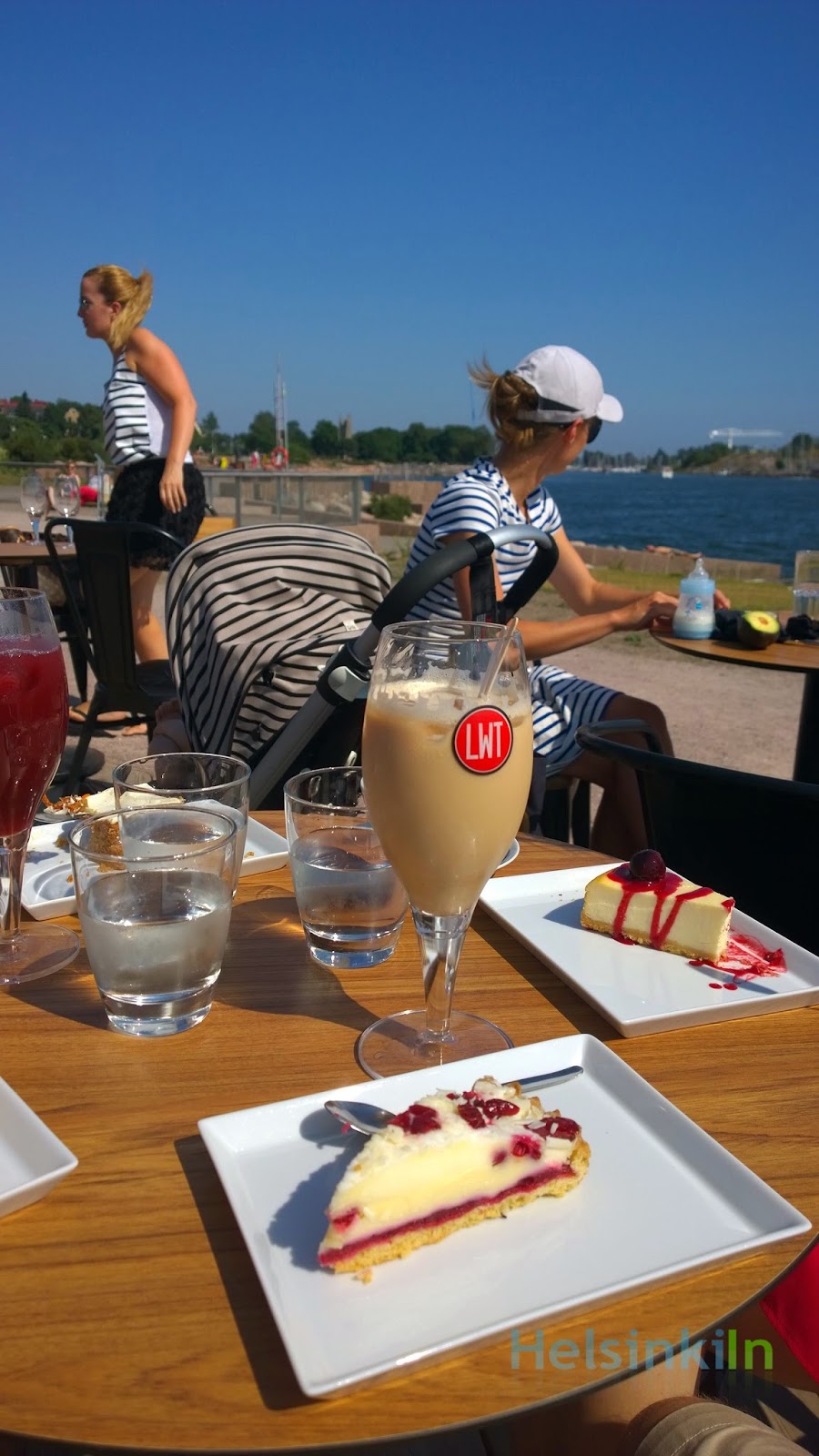Iced latte and cake at Birgitta
