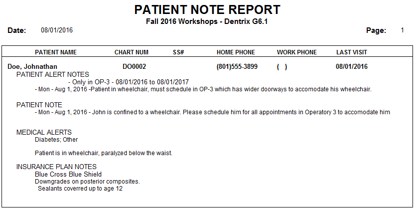 dentrix tip tuesdays where did i put that patient note sample patient notes