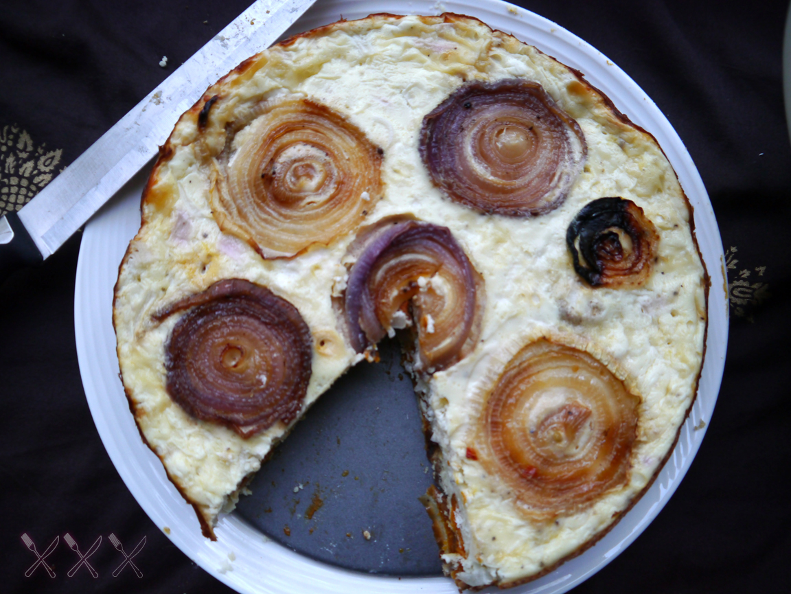 NY FoodGasm Caramelized Onion and Goat Cheese Quiche with a Sweet