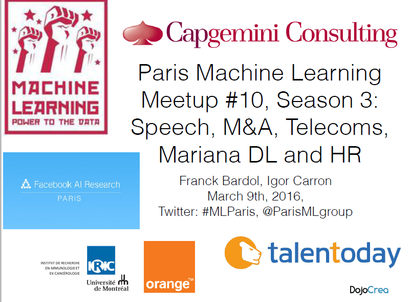 Nuit Blanche Ce Soir Paris Machine Learning Meetup 10 Season 3, M&A