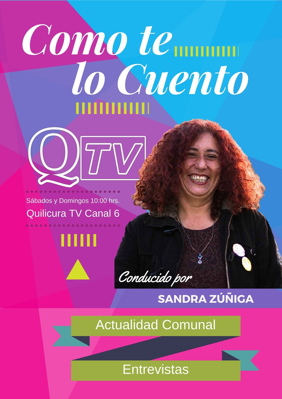 "COMO TE LO CUENTO" Programa de Actualidad y Entrevistas. Conducido por Sandra Zúñiga