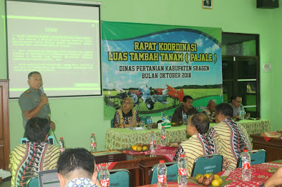 DANDIM 0725/SRAGEN HADIRI RAPAT KOORDINASI LUAS TAMBAH TANAM (PAJALE) DIKANTOR PERTANIAN KAB.SRAGEN