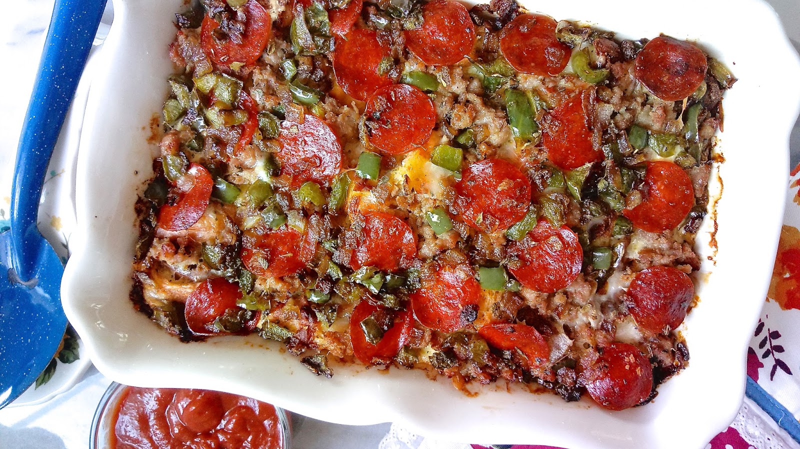 At Home with the Loverbees Pizza Crust Bread Pudding