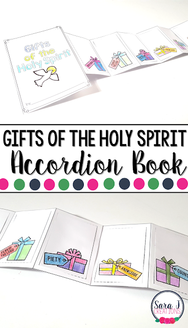 The Gifts of the Holy Spirit  Mini Book is the perfect activity for teaching kids about the Catholic Gifts of the Spirit - Understanding, Fear of the Lord, Piety, Knowledge, Counsel, Fortitude and Wisdom