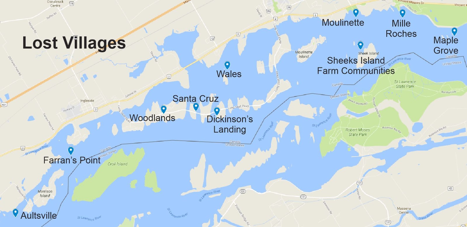 Memorials in Ottawa Lost Villages of the St. Lawrence Plaque